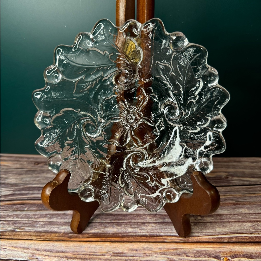 Vintage Clear Carnival Indiana Glass Leaves Dish 5-3/4” Set of 4